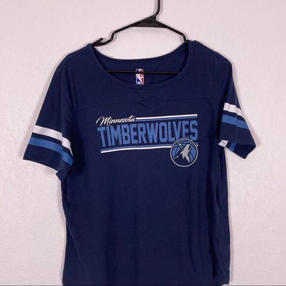 NBA Minnesota Timberwolves Basketball Blue Short Sleeve Tshirt - Picture 3 of 5